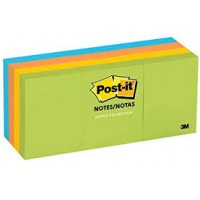 Post-it® Notes Ultra Colors 655-5UC. 3 x 5 in (76 mm x 127 mm), 100 sheets/pad, 5 pads/pack