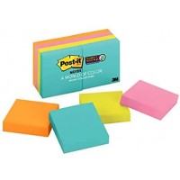 Post-it® Super Sticky Notes Miami Collection 654-48SSMIA-CP. 3 x 3 in (76 mm x 76 mm). 70 sheets/pad, 48 pads/Pack