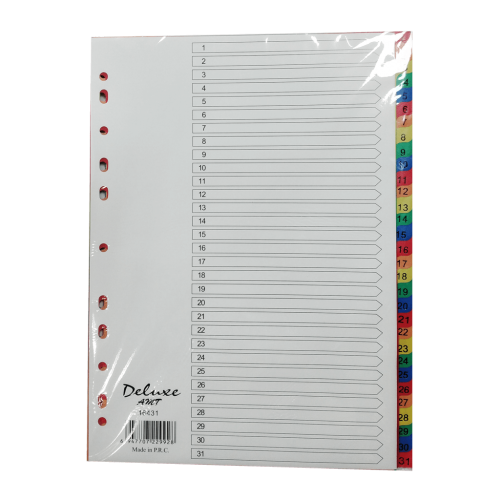 MODEST – A4 (1-31) Color Dividers – Ay stationery