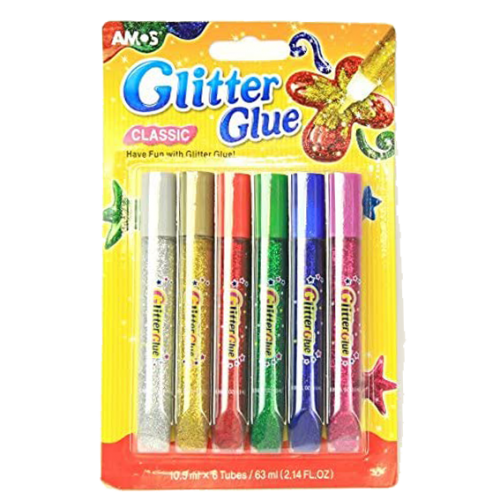 Amos – Glitter Glue – 6 Colors Pkt – Ay Stationery