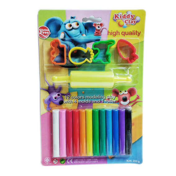 KIDDY CLAY – MODELLING CLAY – 12 COLORS – Ay stationery